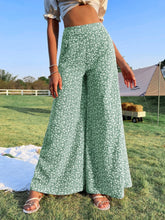 WYWH Ditsy Floral Print High Waist Wide Leg Pants